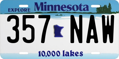 MN license plate 357NAW