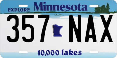 MN license plate 357NAX