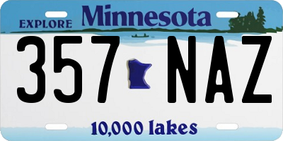 MN license plate 357NAZ