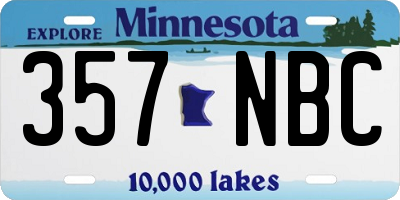 MN license plate 357NBC