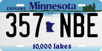 MN license plate 357NBE