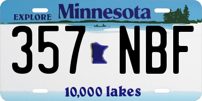 MN license plate 357NBF