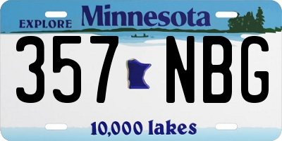 MN license plate 357NBG