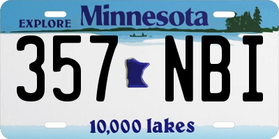 MN license plate 357NBI
