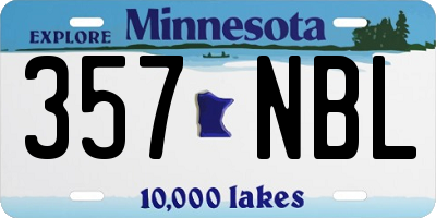 MN license plate 357NBL