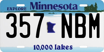MN license plate 357NBM