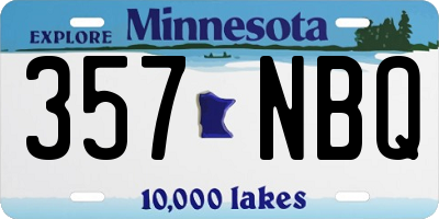 MN license plate 357NBQ