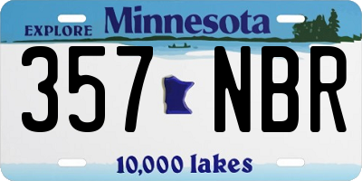 MN license plate 357NBR