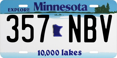 MN license plate 357NBV