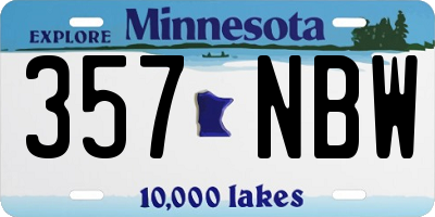 MN license plate 357NBW