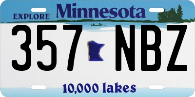 MN license plate 357NBZ
