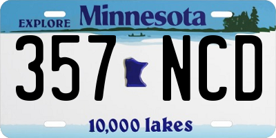 MN license plate 357NCD