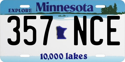 MN license plate 357NCE