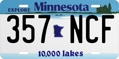 MN license plate 357NCF