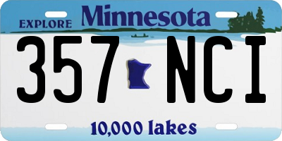 MN license plate 357NCI