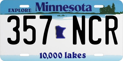 MN license plate 357NCR