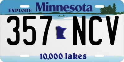 MN license plate 357NCV