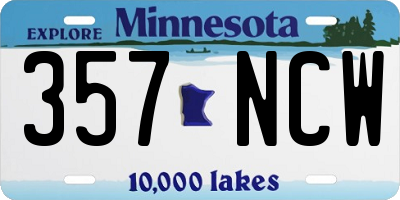 MN license plate 357NCW