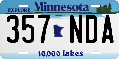 MN license plate 357NDA