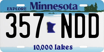 MN license plate 357NDD