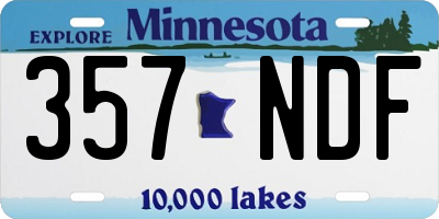 MN license plate 357NDF