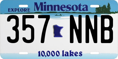 MN license plate 357NNB