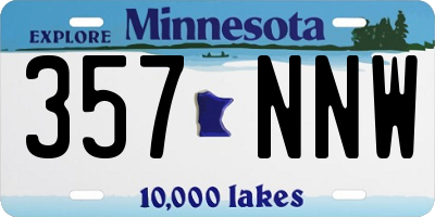 MN license plate 357NNW