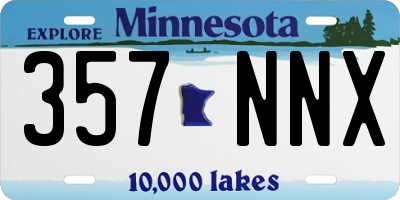 MN license plate 357NNX