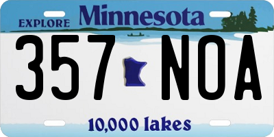 MN license plate 357NOA