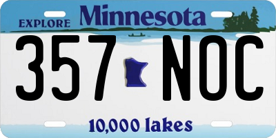 MN license plate 357NOC