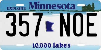 MN license plate 357NOE