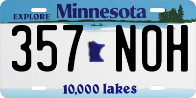MN license plate 357NOH