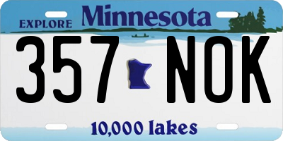 MN license plate 357NOK