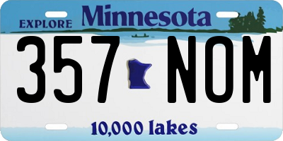 MN license plate 357NOM