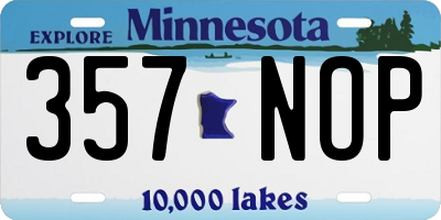 MN license plate 357NOP
