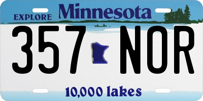 MN license plate 357NOR