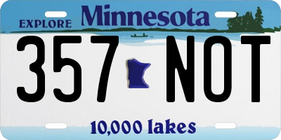 MN license plate 357NOT