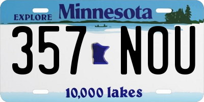 MN license plate 357NOU