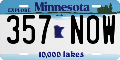 MN license plate 357NOW