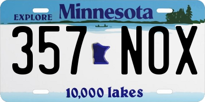 MN license plate 357NOX