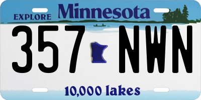 MN license plate 357NWN