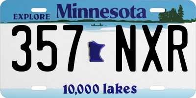 MN license plate 357NXR