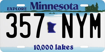 MN license plate 357NYM