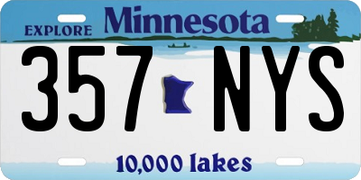 MN license plate 357NYS