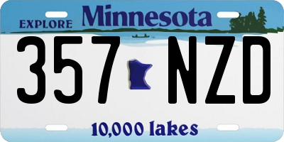 MN license plate 357NZD