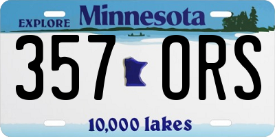 MN license plate 357ORS