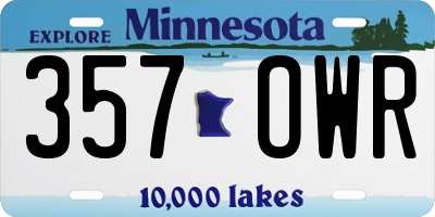 MN license plate 357OWR