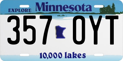 MN license plate 357OYT