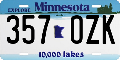 MN license plate 357OZK
