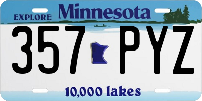 MN license plate 357PYZ